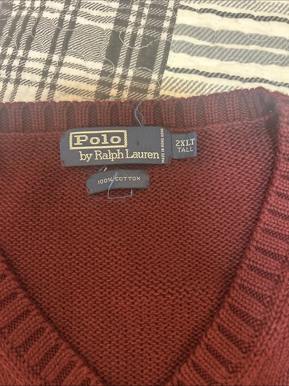 Polo by Ralph Lauren Burgundy V-Neck Knit Sweater Vest